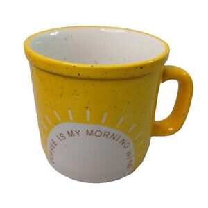 Hallmark Coffee in My Morning Wine Yellow Coffee Mug Cup NEW